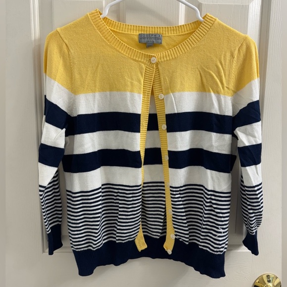 Joseph A Sweaters - Yellow and Blue Cardigan Sweater